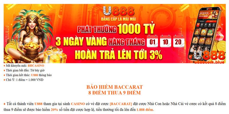 Ưu đãi đặc biệt dành riêng cho bộ môn Baccarat